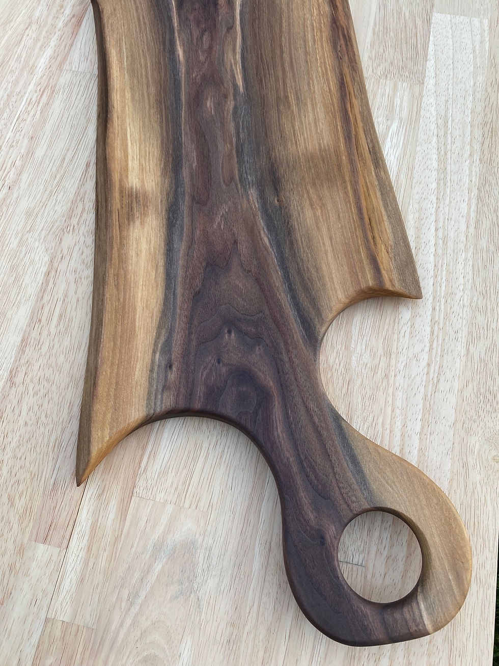 Thumbnail: Large Live Edge Black Walnut Charcuterie Board With Handle