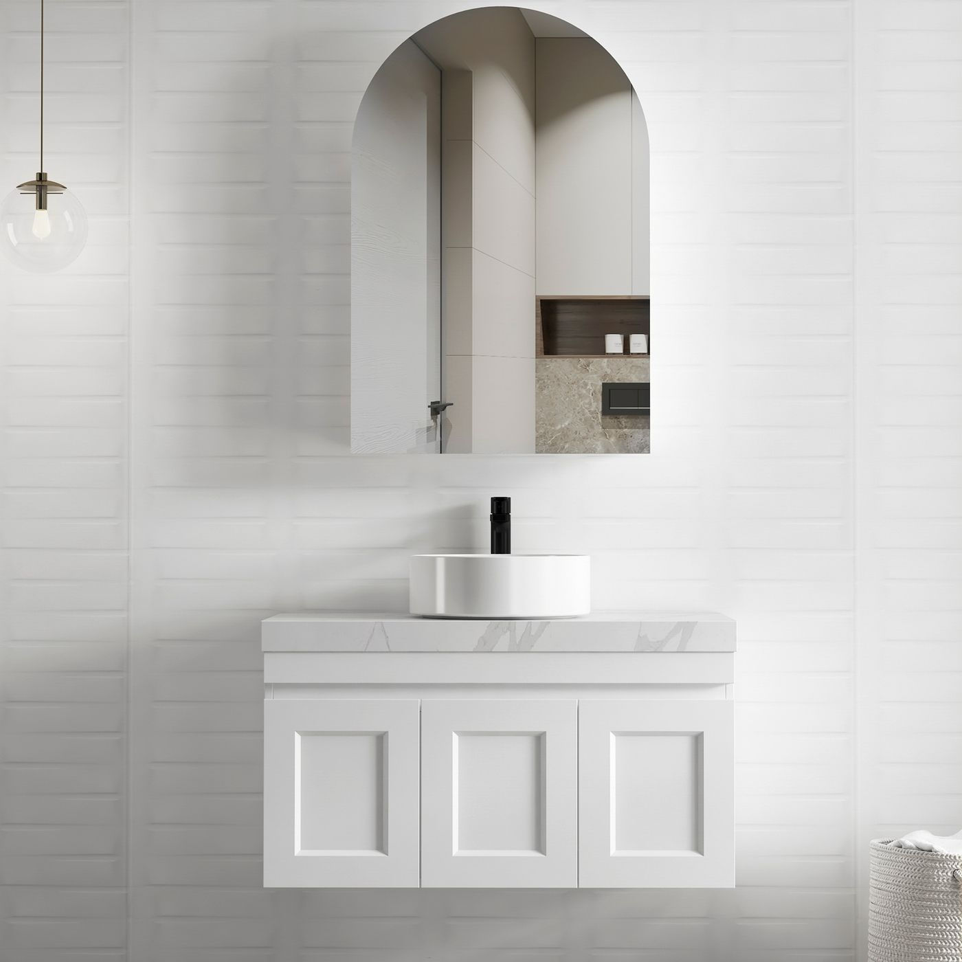 OTTI - SATIN WHITE HAMPTON MARK II WALL HUNG VANITY