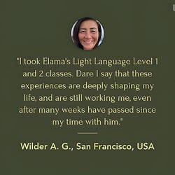 Light Language Initiation testimonial — Wilder A.G. — CA, USA