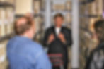 Executive Director of the past meets Executive Director of the future... Robert Santelli speaking with The Friends' then-Executive-Director Bob Crane and Friends Board member Anne Noss during a 2006 visit to The Bruce Springsteen Special Collection's holdings at Asbury Park Public Library - photo courtesy of Bob Crane - used with permission