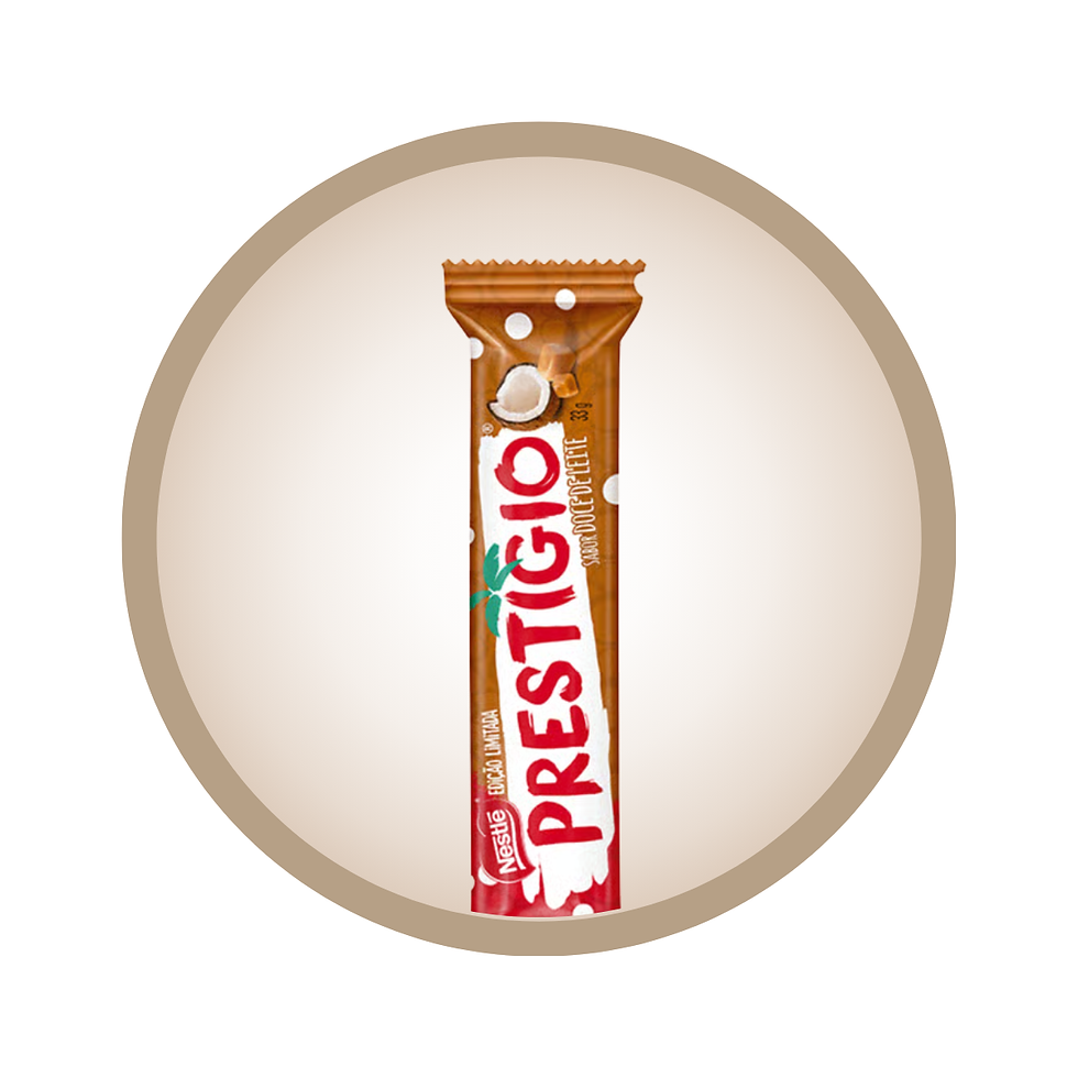 Unidade de chocolate prestigio com doce de leite