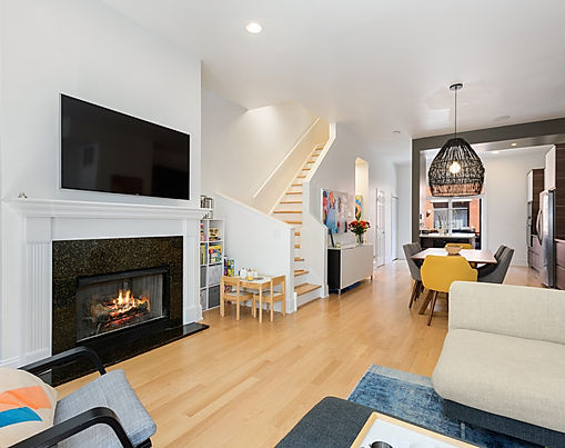 Scandinavian inspired modern home created for a family of four, where light and openness define everyday living. Clean lines, natural materials and a soft neutral palette shape a calming backdrop for both connection and retreat, while expansive windows and an open layout allow natural light to flow through the living, dining and kitchen areas. Thoughtful details such as the chef’s kitchen with its central island, the inviting balconies and a private rooftop deck make the home ideal for hosting and spending meaningful family time. The design blends minimalism with warmth, reflecting a lifestyle centered on simplicity, comfort and togetherness in the heart of the city.