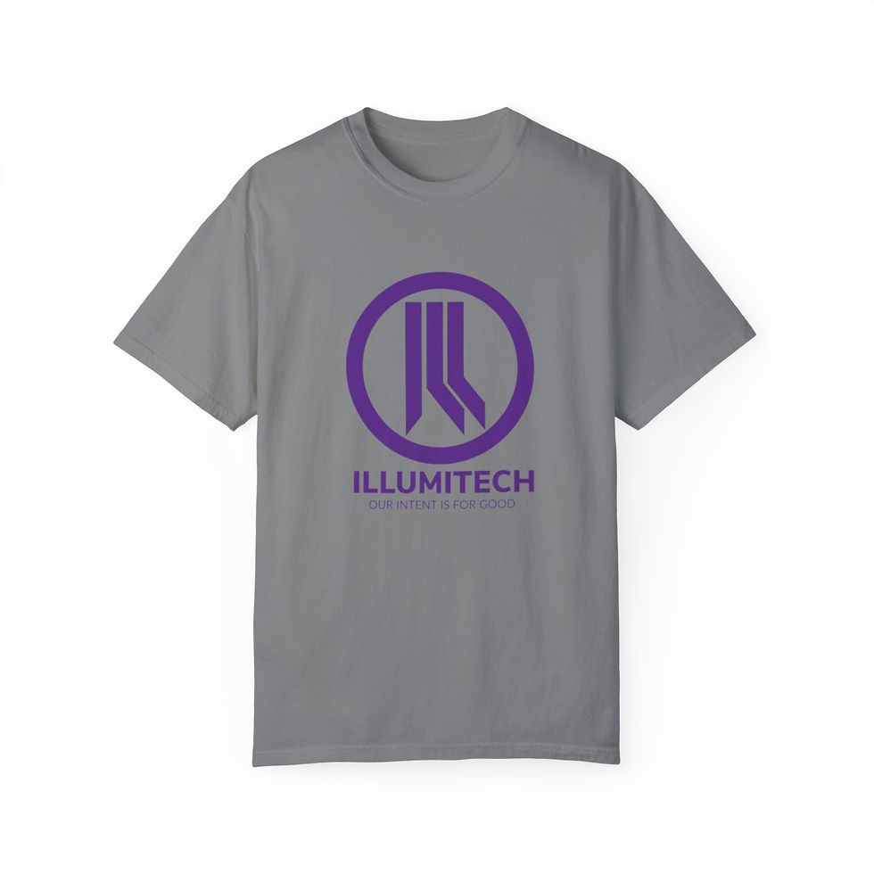 Thumbnail: ILL Unisex Garment-Dyed T-shirt, purple logo