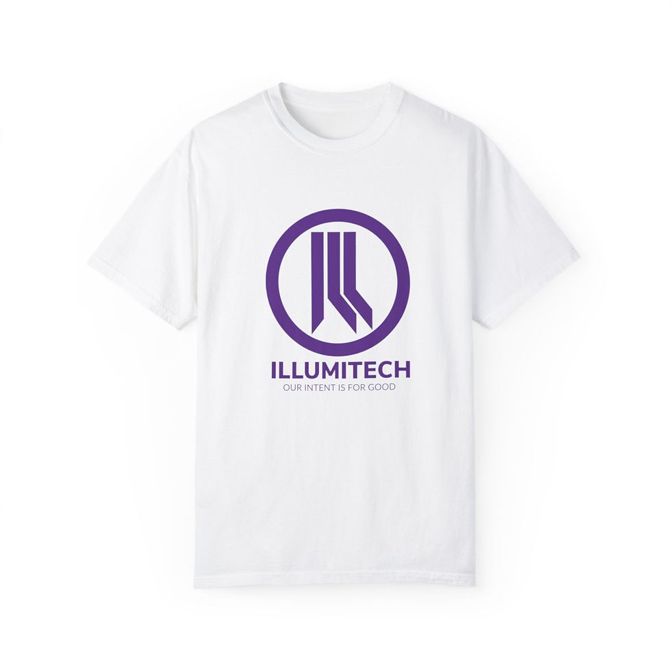 Thumbnail: ILL Unisex Garment-Dyed T-shirt, purple logo