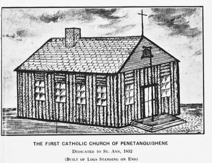 An old drawing of a church