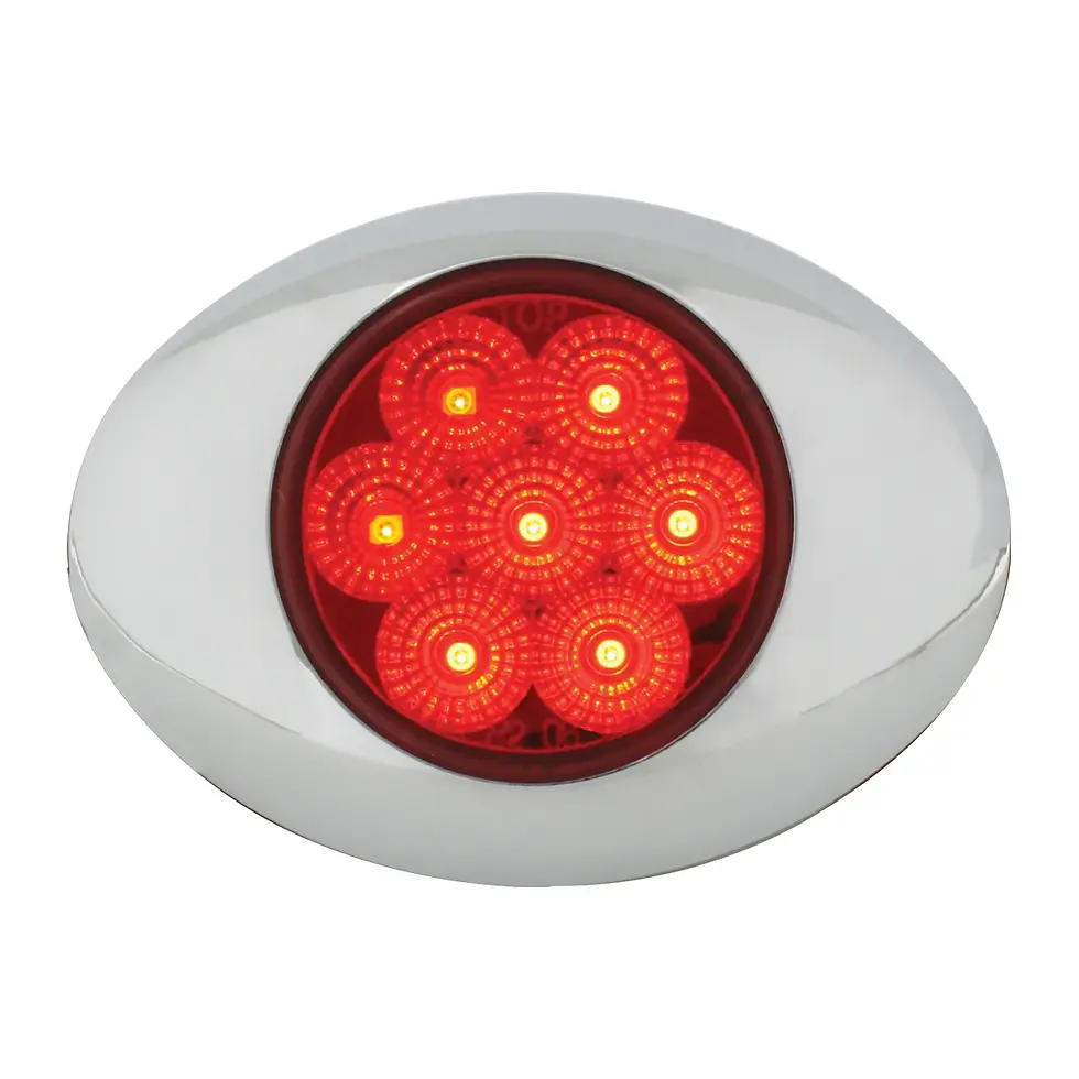 SMALL LOW PROFILE SURFACE MOUNT SPYDER LED MARKER & TURN LIGHT W/ CHROME BEZEL