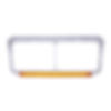 Thumbnail: 14 LED CHROME RECTANGULAR DUAL HEADLIGHT BEZEL WITH VISOR - AMBER LED/AMBER LENS