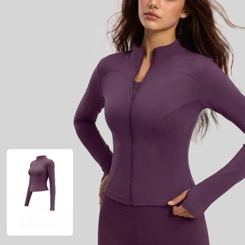 縮圖：Women's Slim Fit Full Zip Yoga Jacket Lightweight Stretchy