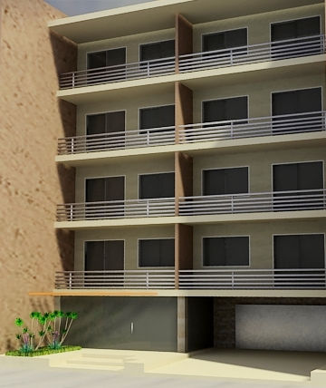 Render.Fachada de edificio