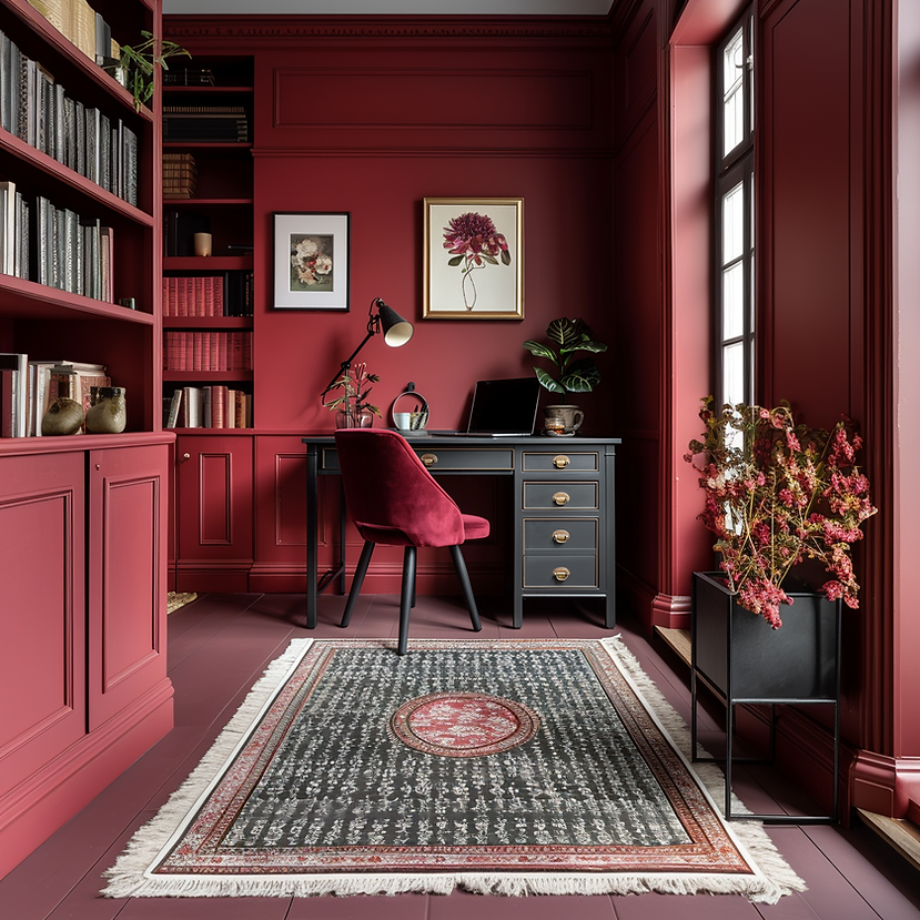 vonvanvillian_burgendy_coloured_workstation_--stylize_250_0f7e92a4-79e3-4759-b7a1-ebdb280a