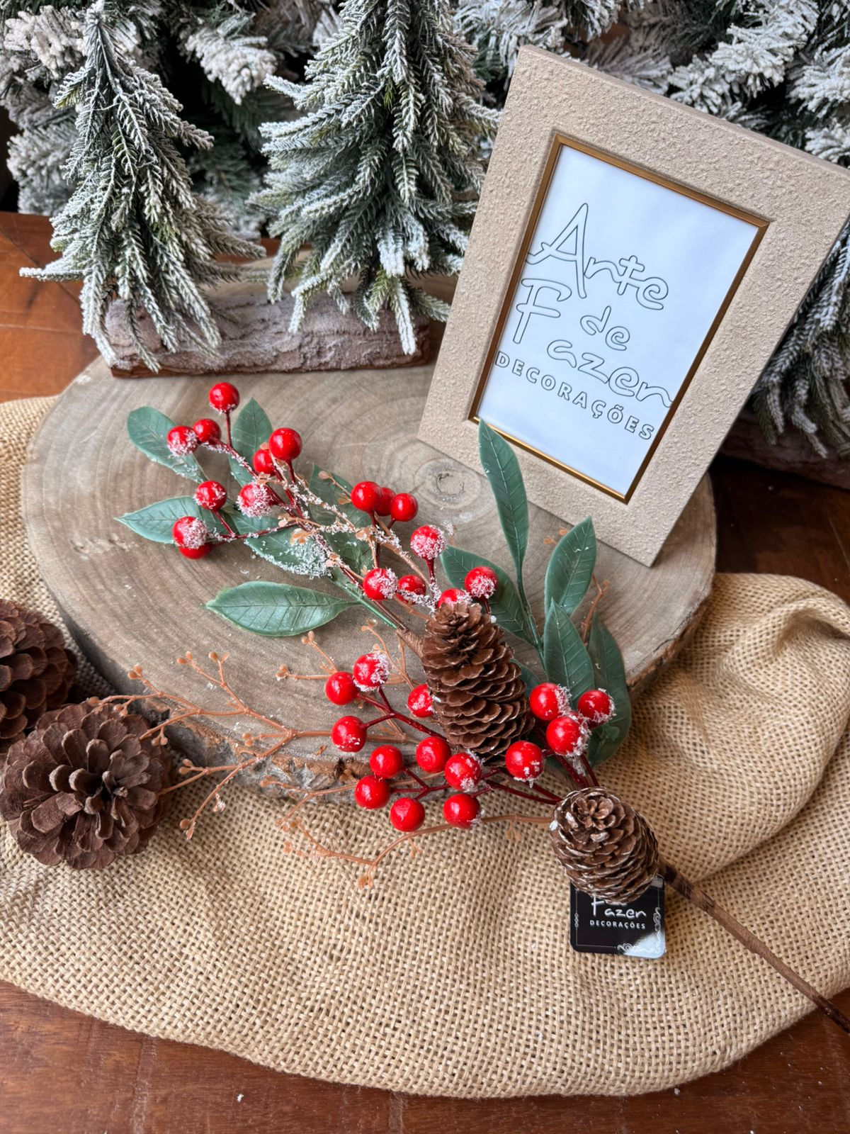 GALHO NATAL BERRY (VERMELHO) 64cm - 1UN