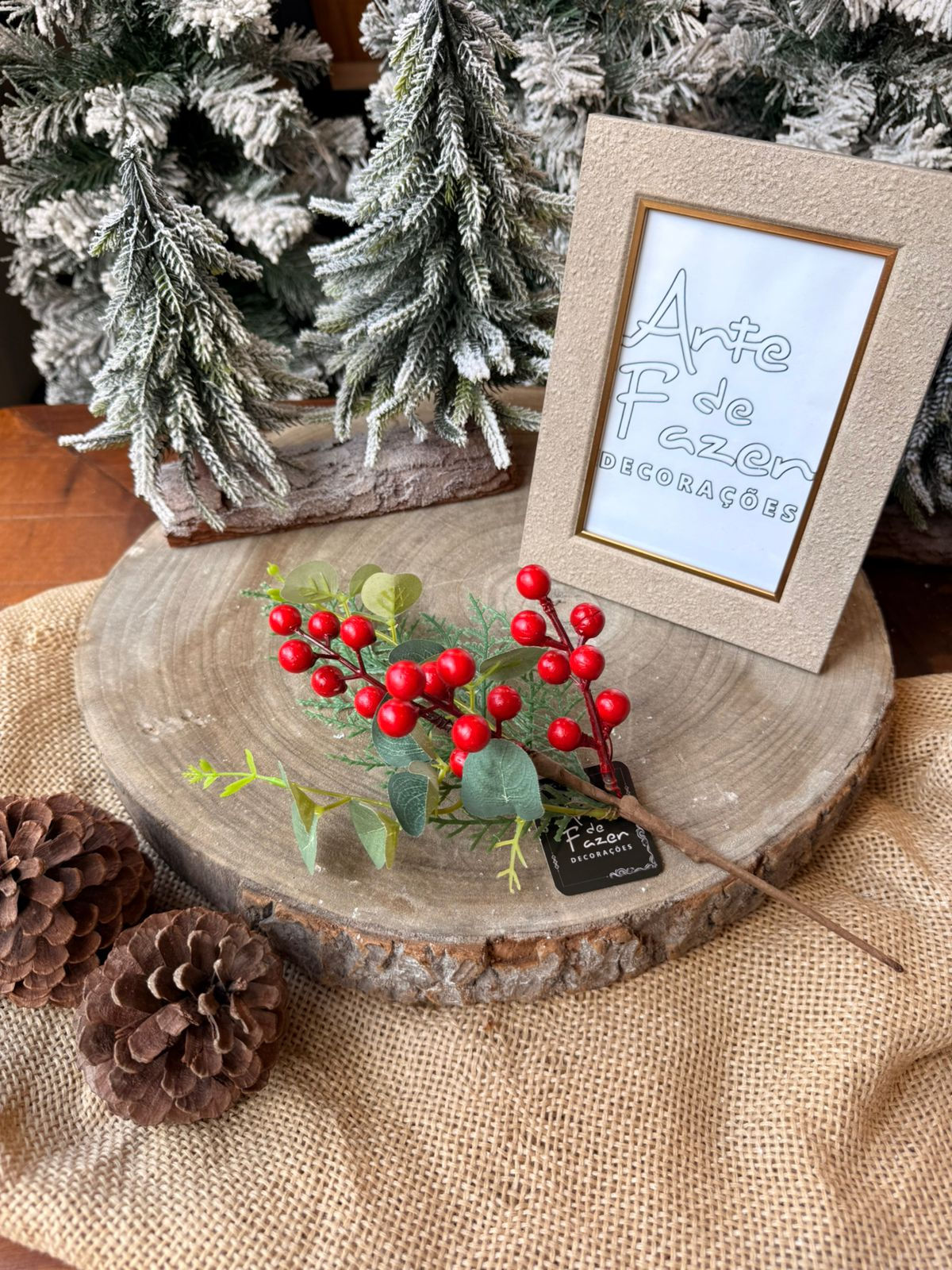 GALHO NATAL BERRY (VERMELHO) 33cm - 1UN