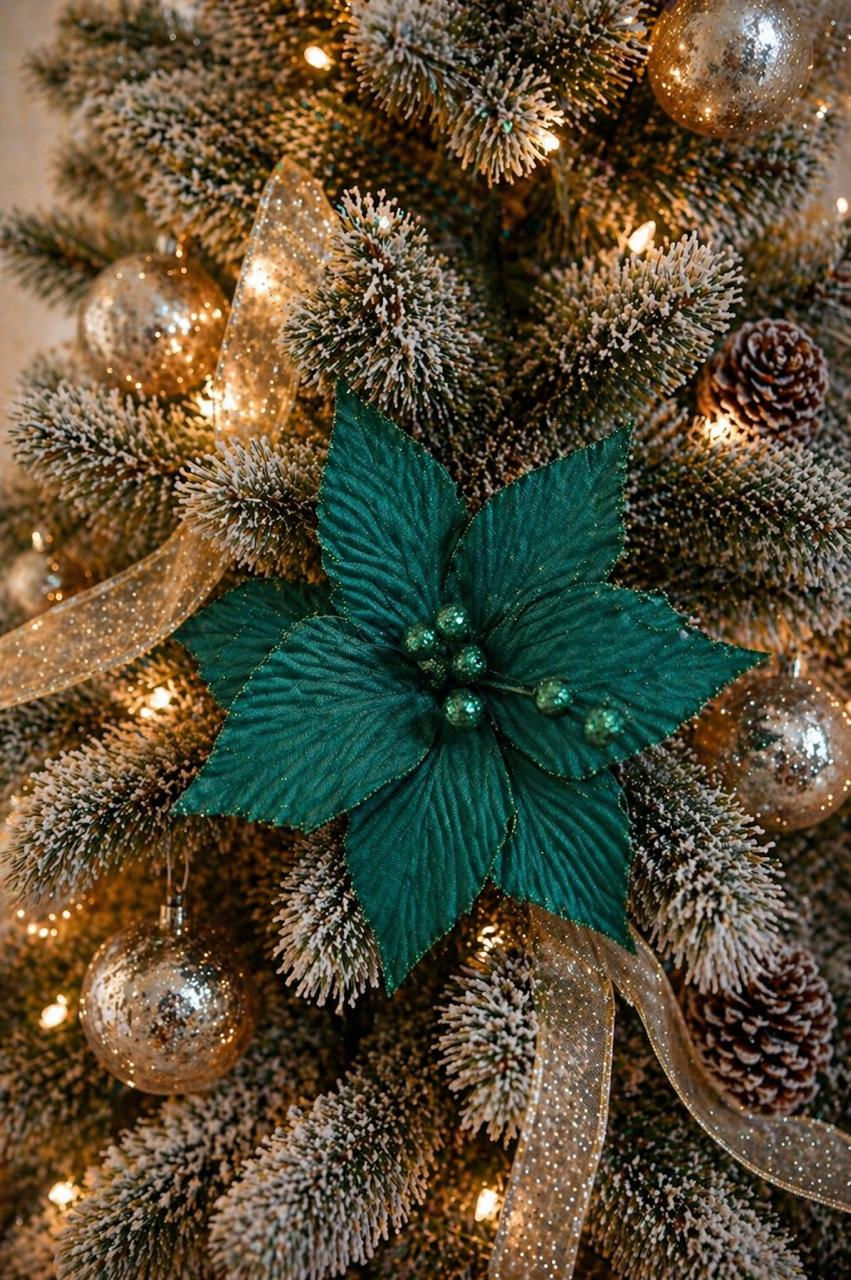 POINSETIA AVELUDADA (VERDE ESMERALDA) - 1 UN