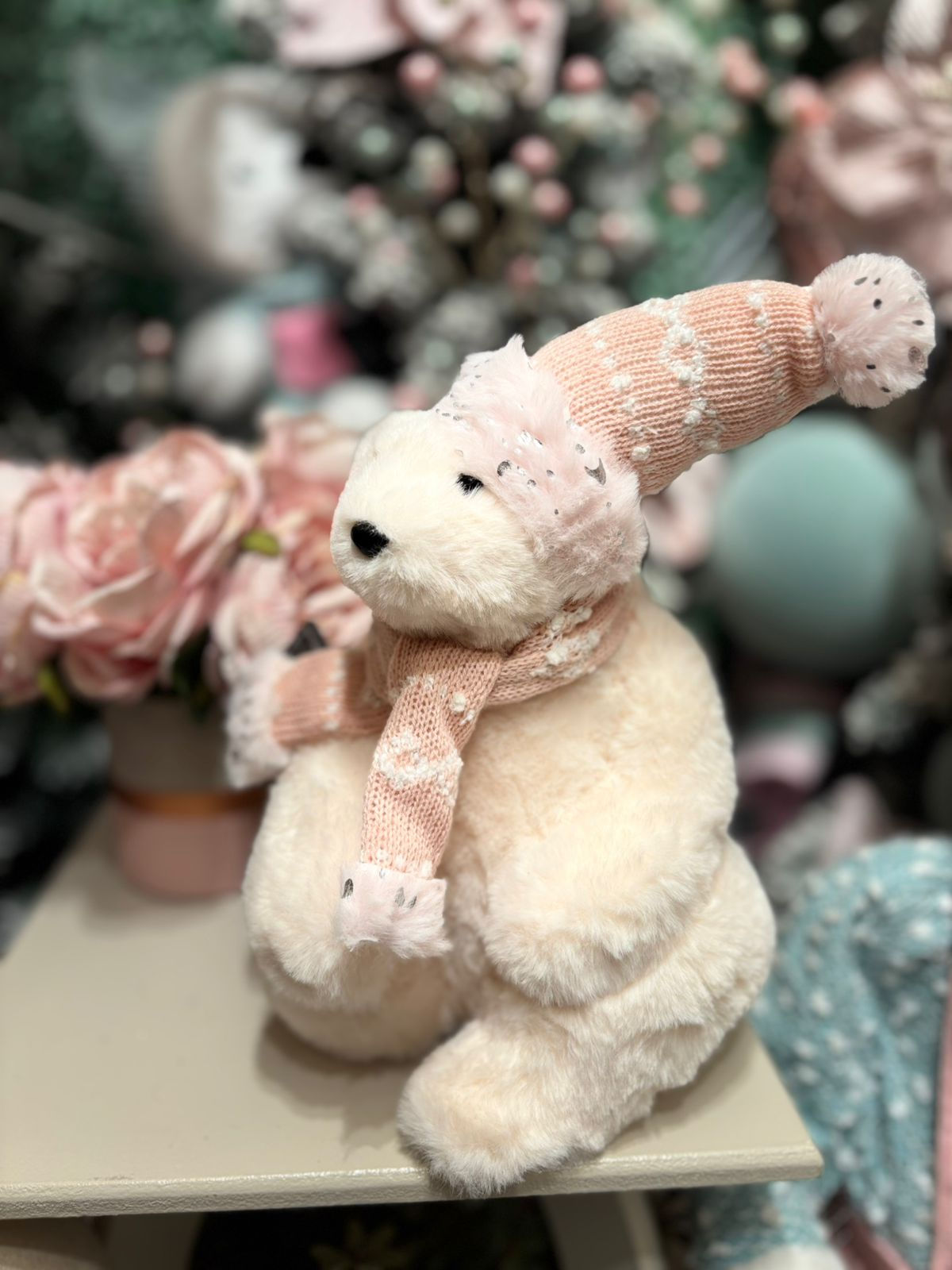 URSO SENTADO (NUDE/ROSA) 25CM - 1UN