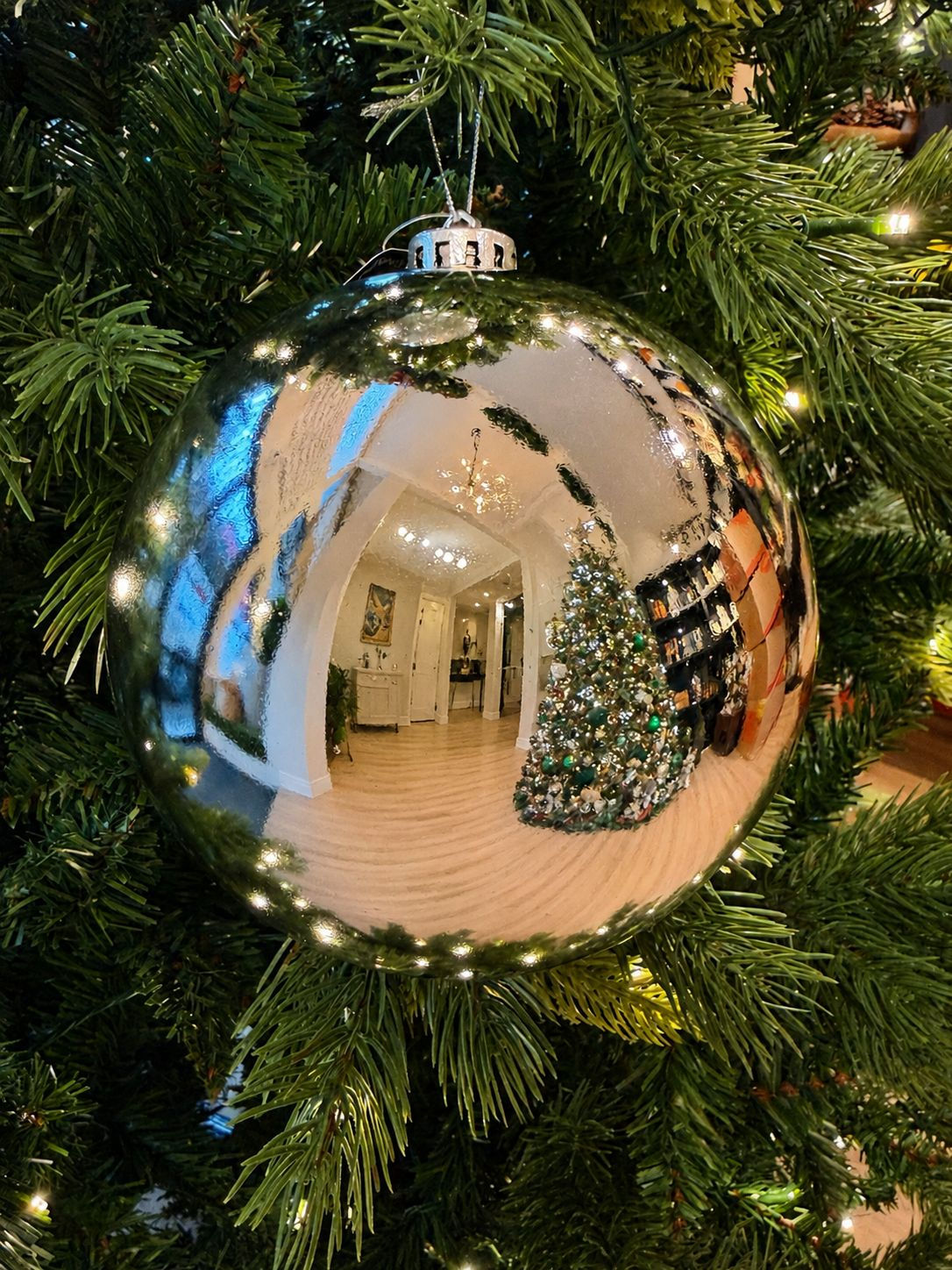 BOLA NATAL 15cm - 1 UN PEROLADA (PRATA)