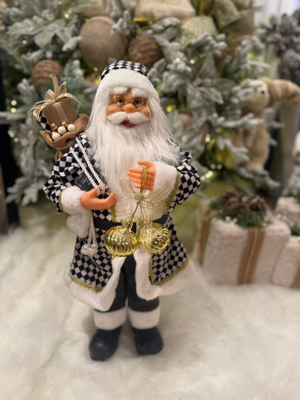 PAPAI NOEL EM PE (BRANCO/PRETO) - 1UN