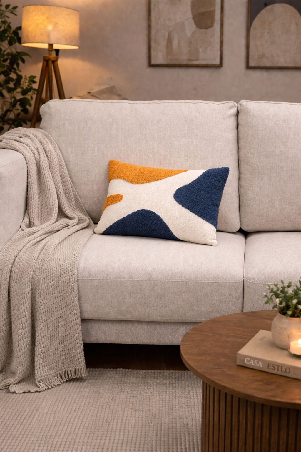 RINEIRA 50X30 (BOUCLE AZUL/CARAMELO/OFF) - 1UN