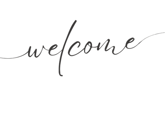 Minimalist calligraphy text graphic saying Welcome, used on Only Jen Photography website