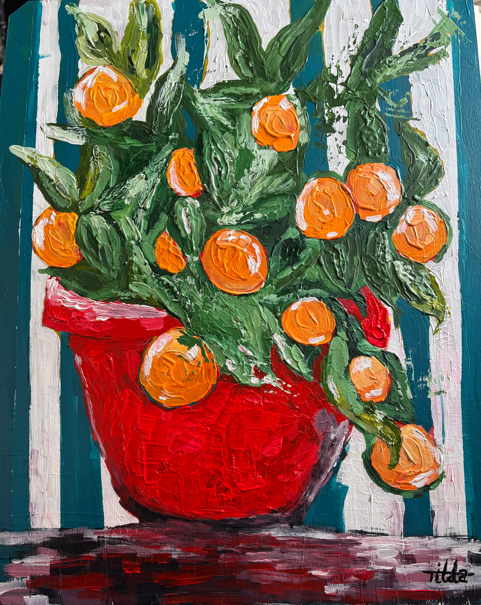 Funky Orange Plant Portrait