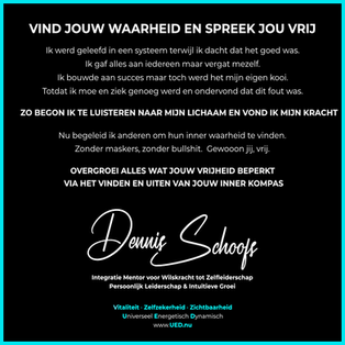 Vind jouw inner waarheid en blijf spreken tot jij vrijheid bereikt.