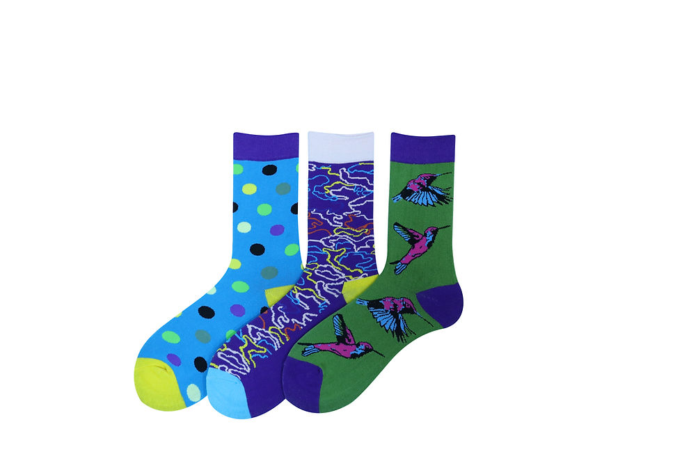 Thumbnail: FOCKS IN A BOX! 3 pairs of Ladies Combed Cotton Quality Socks!