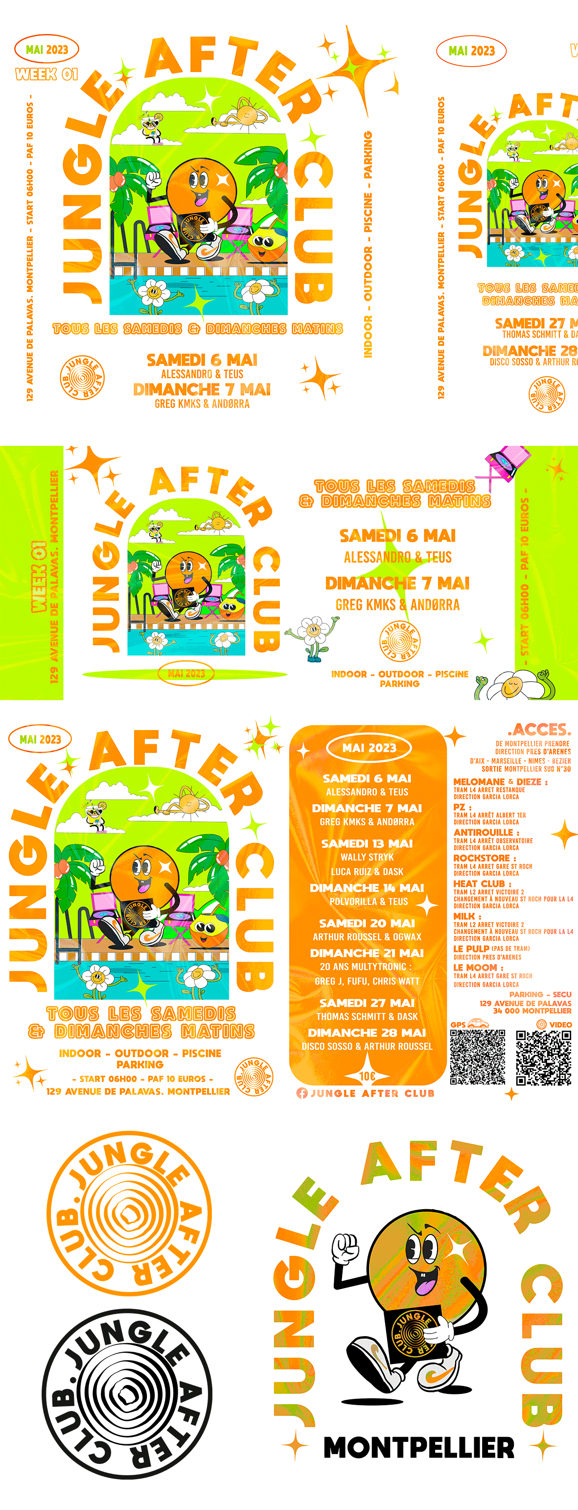 JUNGLE AFTER - montpellier - house music - flyer - affiche - reseaux sociaux- graphiste - flyer