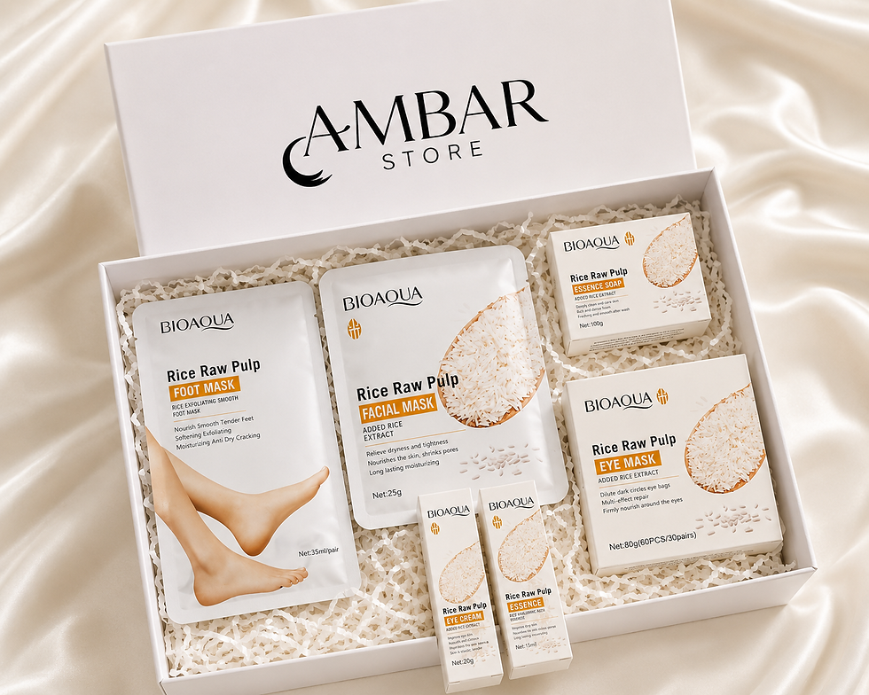 Caja Ambar Store con set de skincare Bioaqua