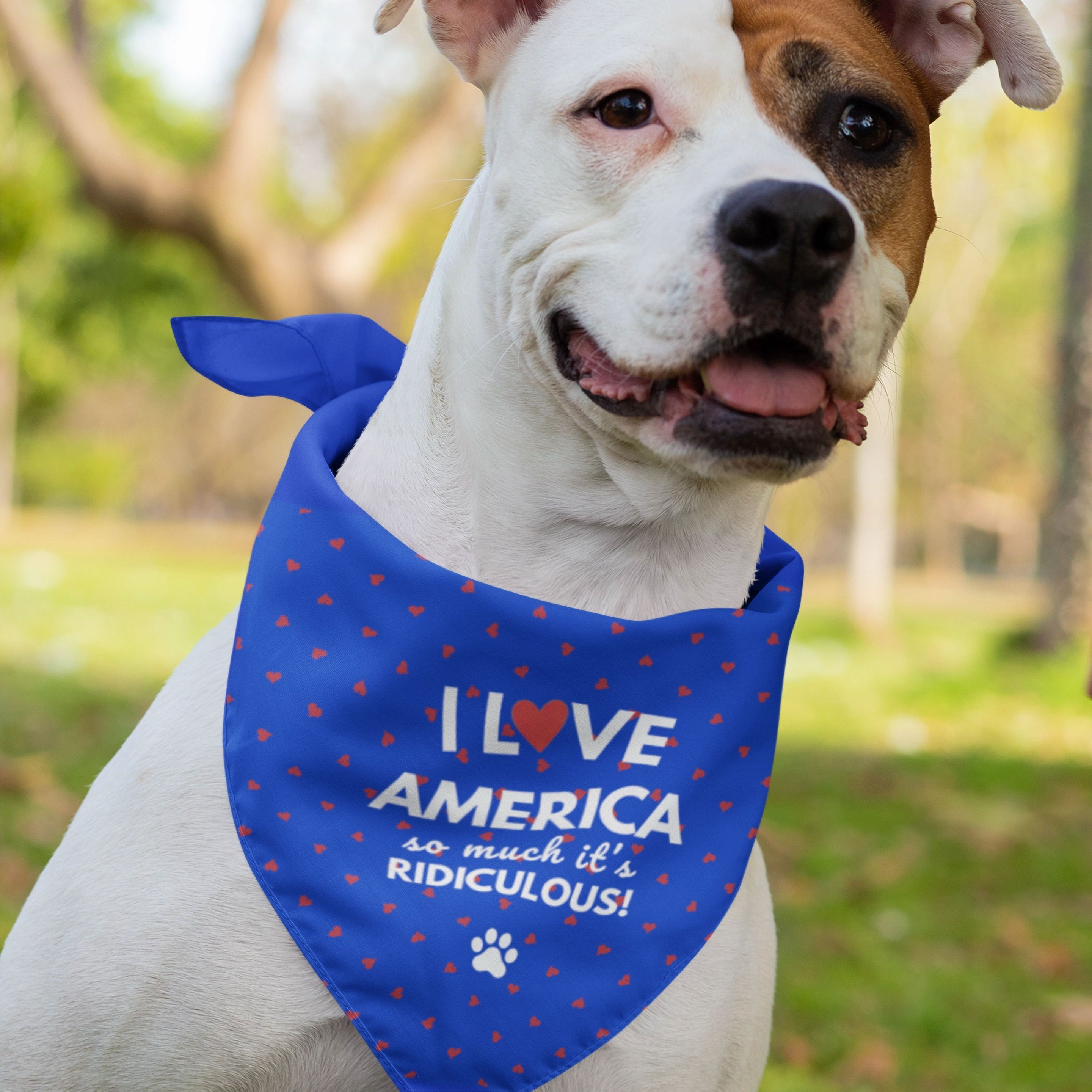 "I Love America So Much It's Ridiculous!" Americana Dog Bandana for Dog Lovers