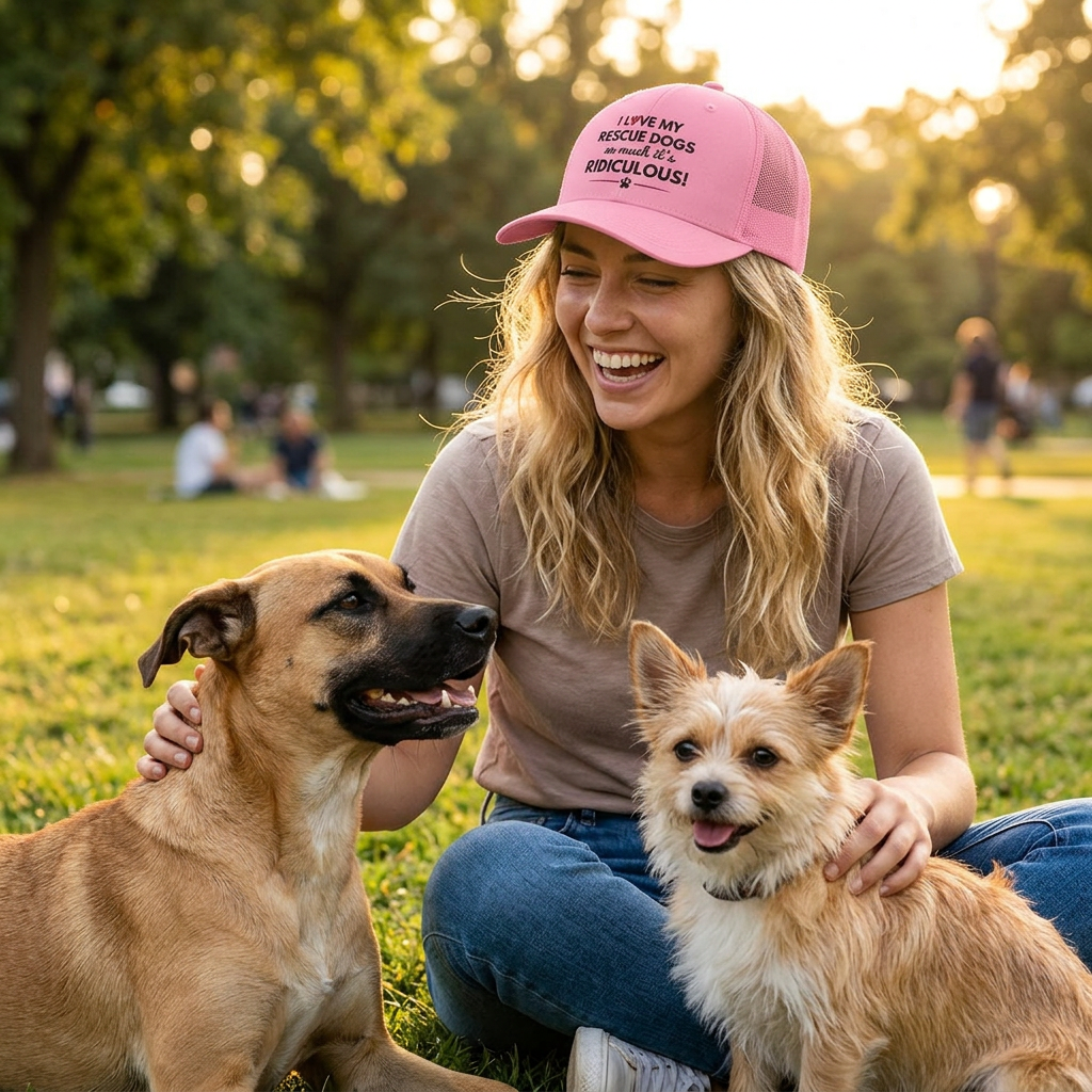 Rescue Dogs Trucker Hat "I Love My Rescue Dogs So Much It's Ridiculous" Dog Mom