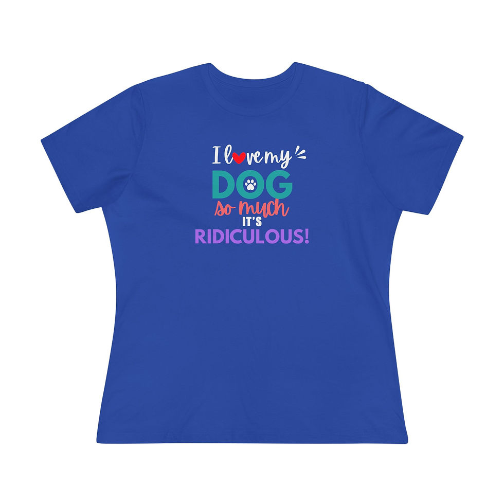 Thumbnail: I Love My Dog Crew Neck Womans Tee – Colorful Dog Mom and Dog Lover T-Shirt