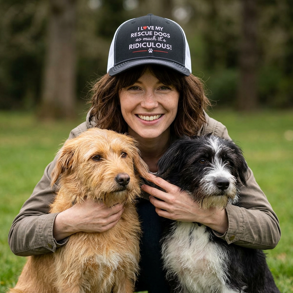 Rescue Dogs Trucker "Hat I Love My Rescue Dogs So Much It's Ridiculous!" Dog Mom