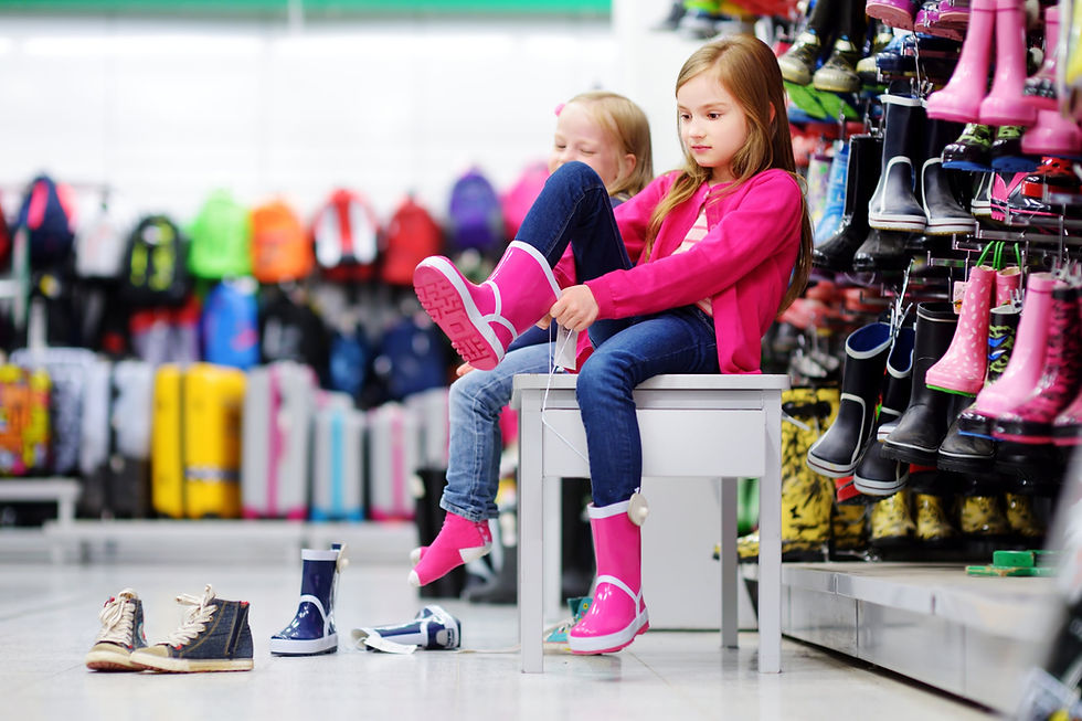 Kids in a shoe store