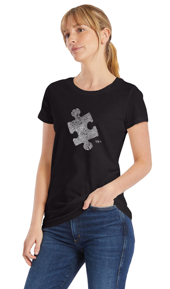 Thumbnail: PUZZLE PRINT unisex organic mid-light t-shirt (black)