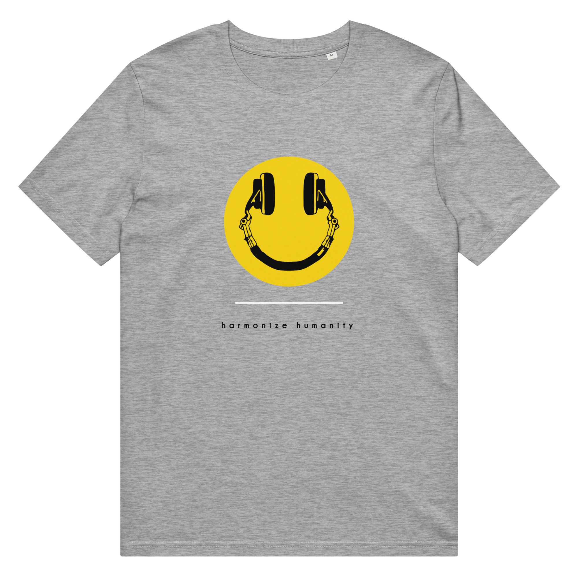 HAPPY VIBES unisex organic mid-light t-shirt (heather grey)