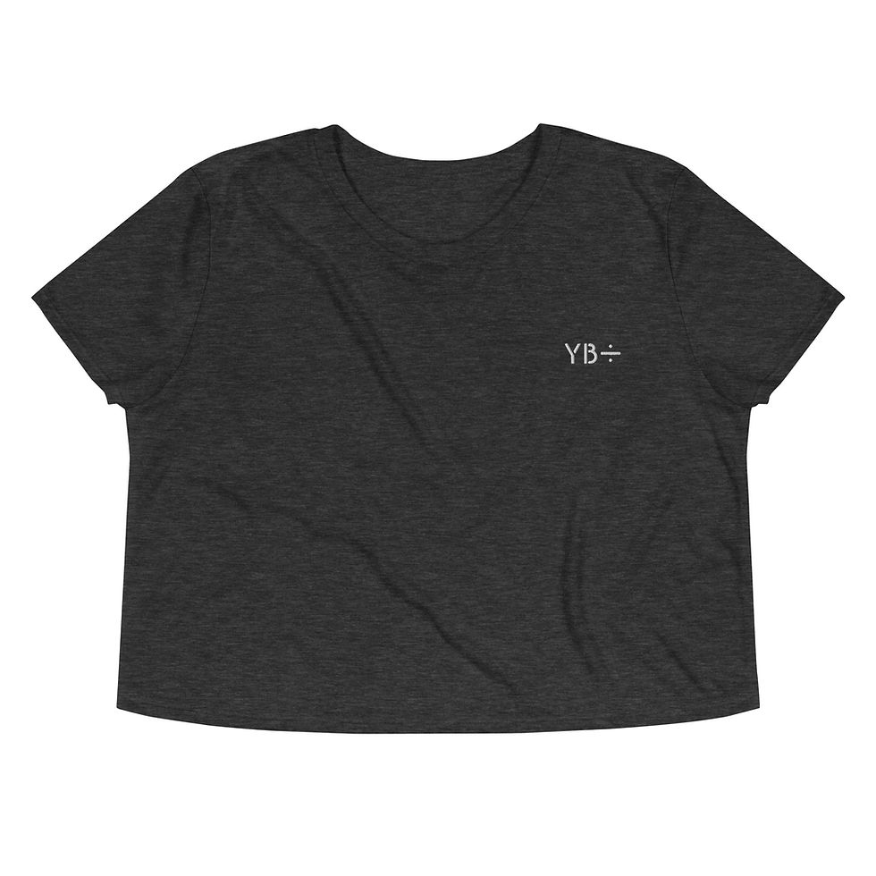 Thumbnail: STENCIL embroidered crop tee (dark grey heather)