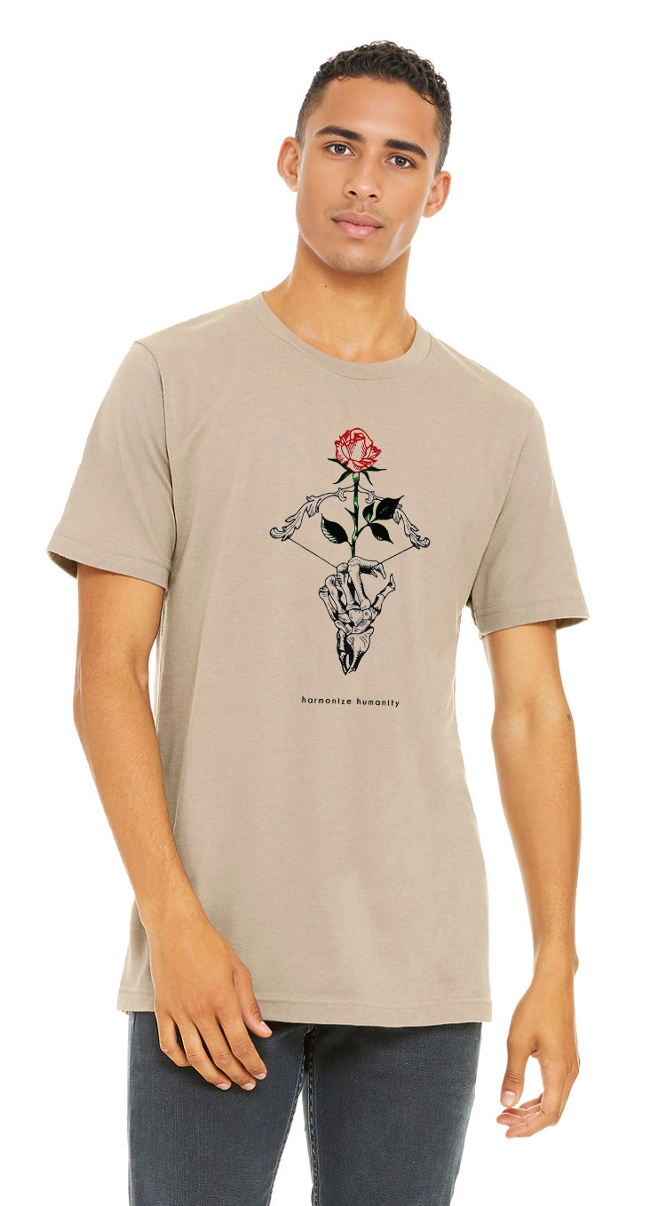 Thumbnail: AIM FOR LOVE unisex organic mid-light t-shirt (desert dust)