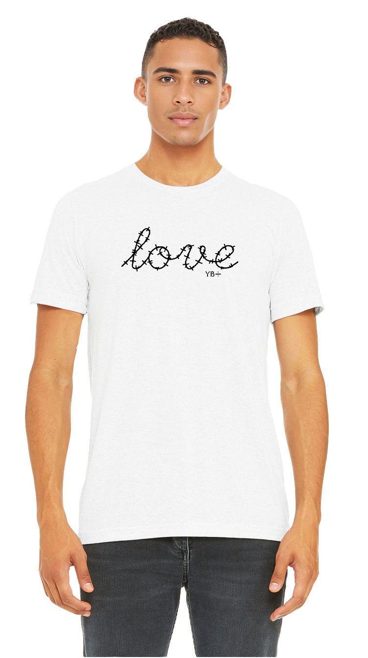 Thumbnail: LOVE unisex organic mid-light t-shirt (white)