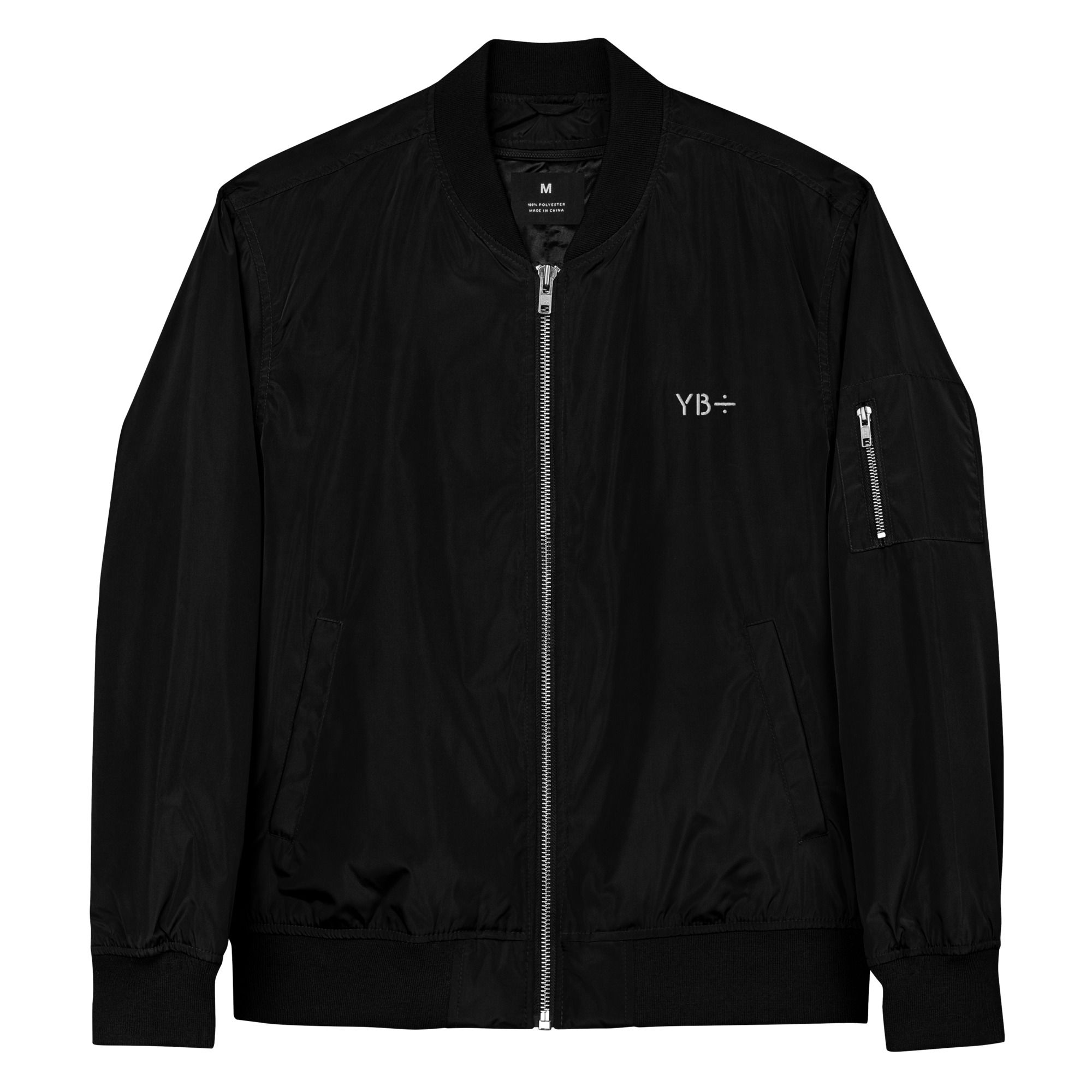 STENCIL unisex premium recycled bomber jacket (black)