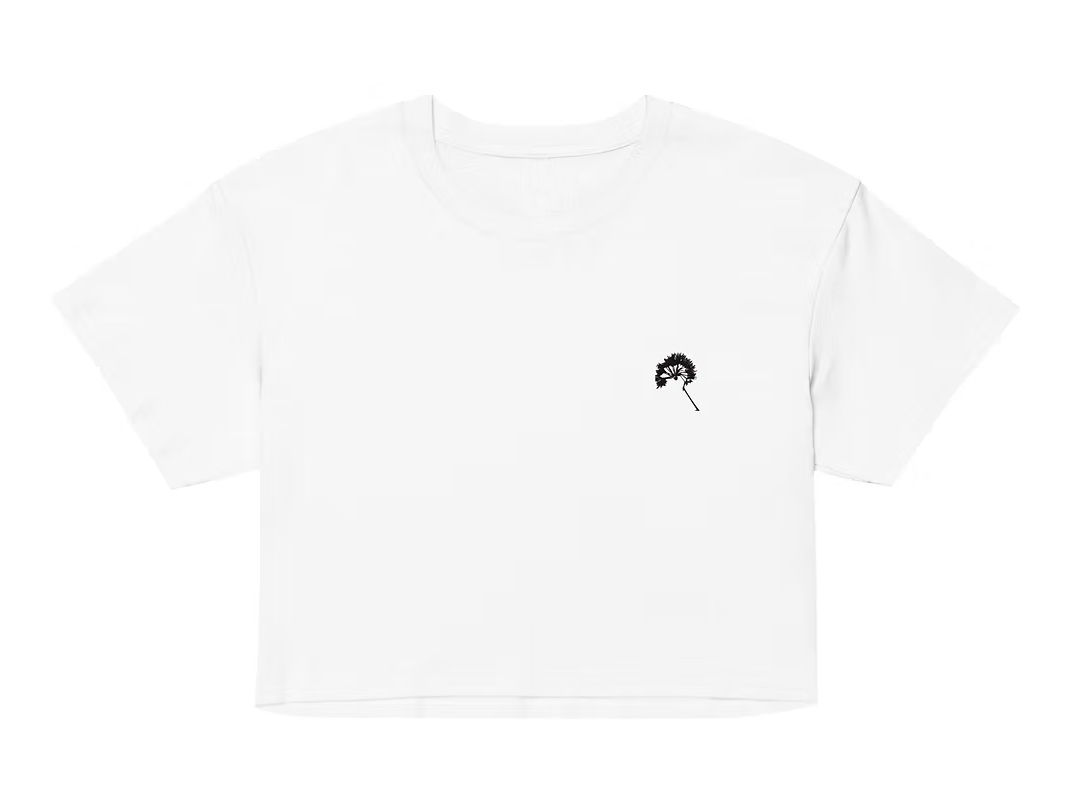 DANDELION embroidered crop top tee (white)