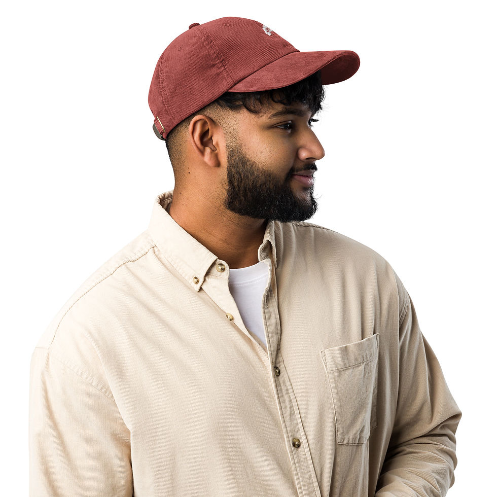 Thumbnail: DANDY embroidered vintage corduroy old-school cap (maroon)