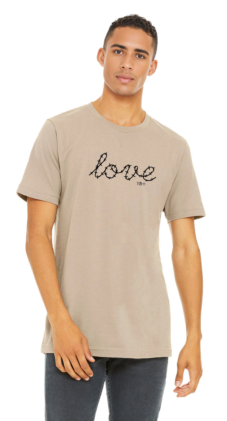 Thumbnail: LOVE unisex organic mid-light t-shirt (desert dust)