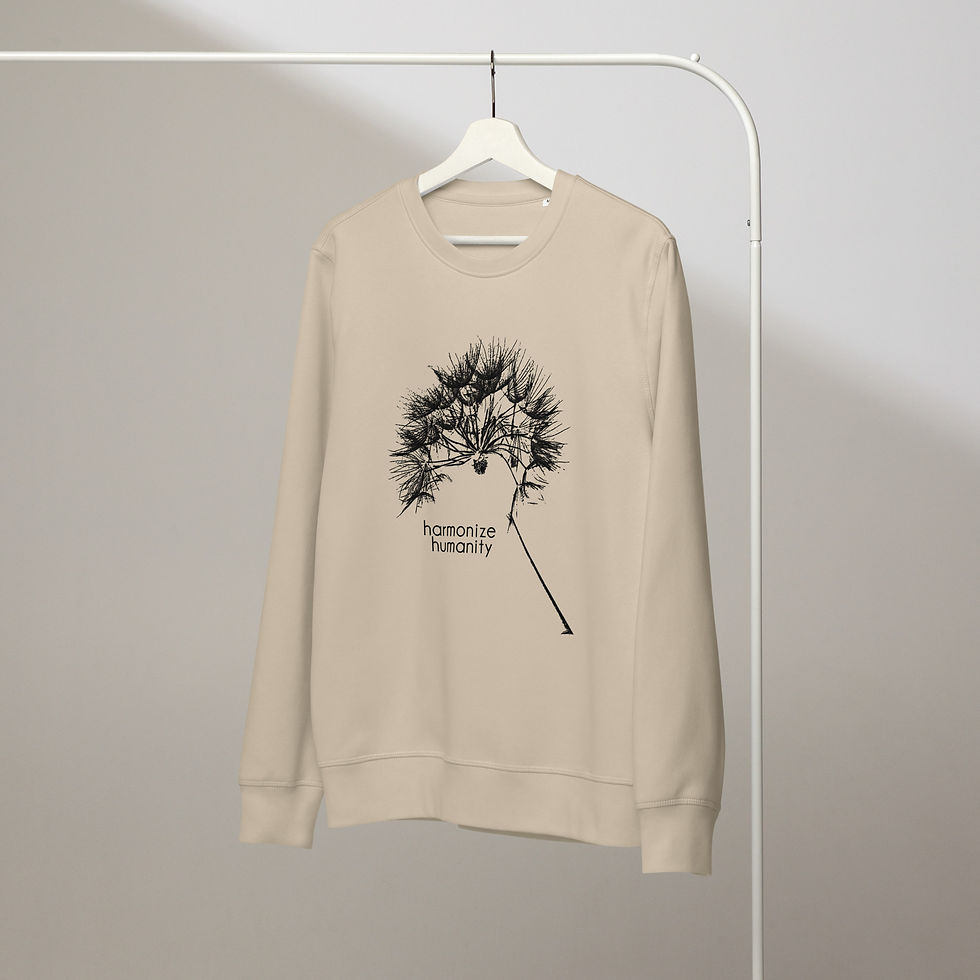 Thumbnail: WISH FOR HUMANITY unisex organic mid-weight sweatshirt (desert dust)