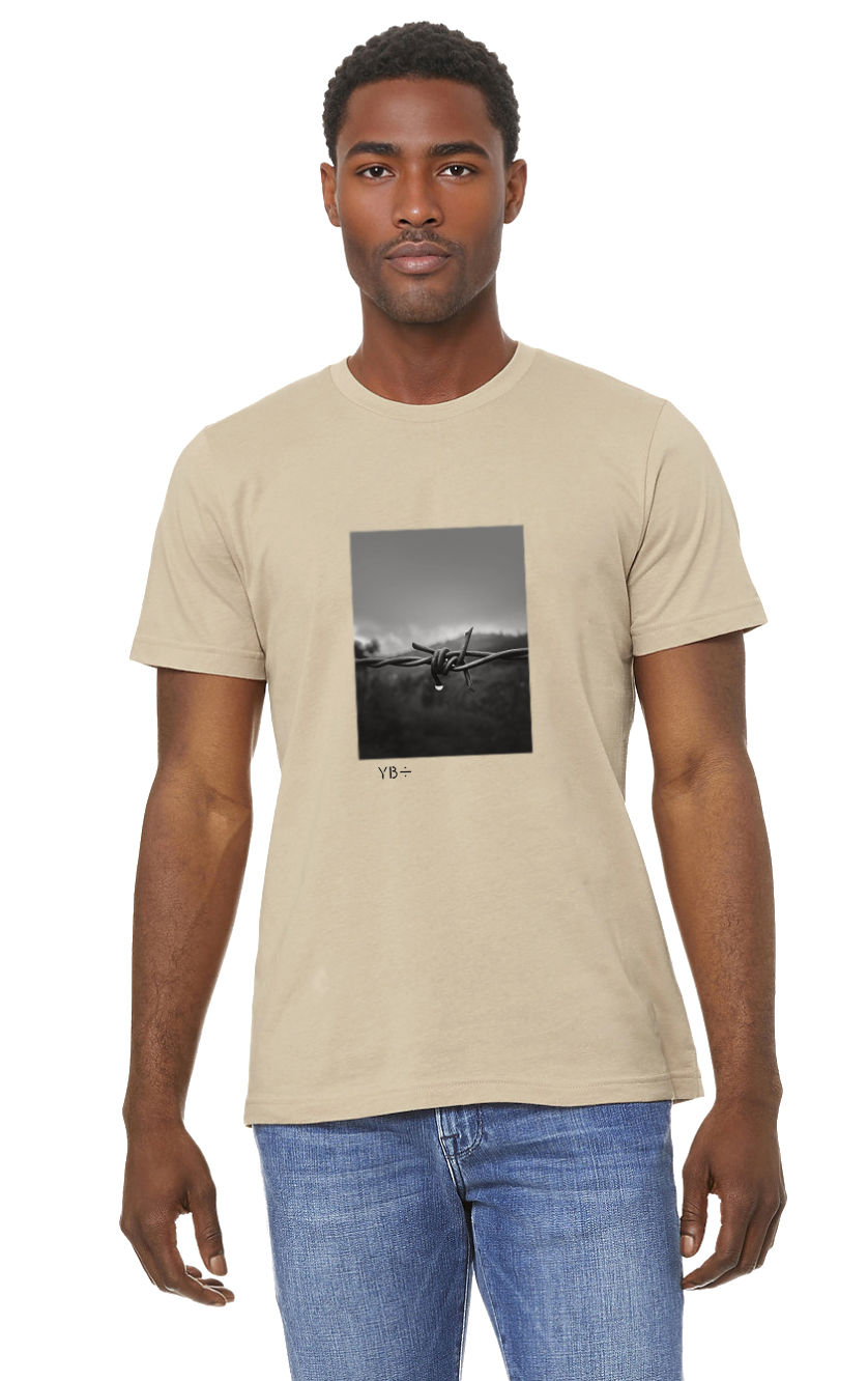 Thumbnail: BARBWIRE unisex organic mid-light t-shirt (desert dust)