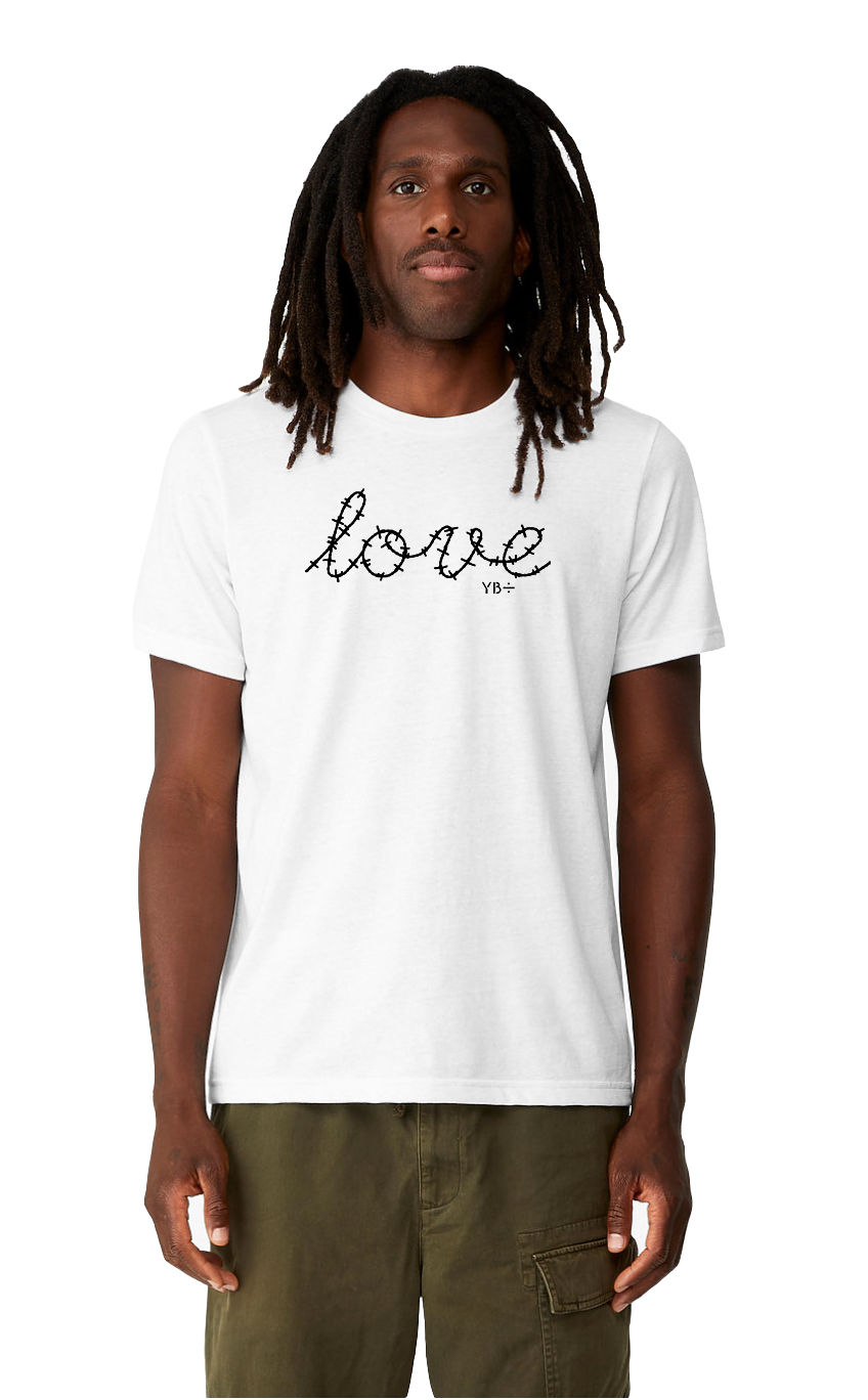 Thumbnail: LOVE unisex organic mid-light t-shirt (white)