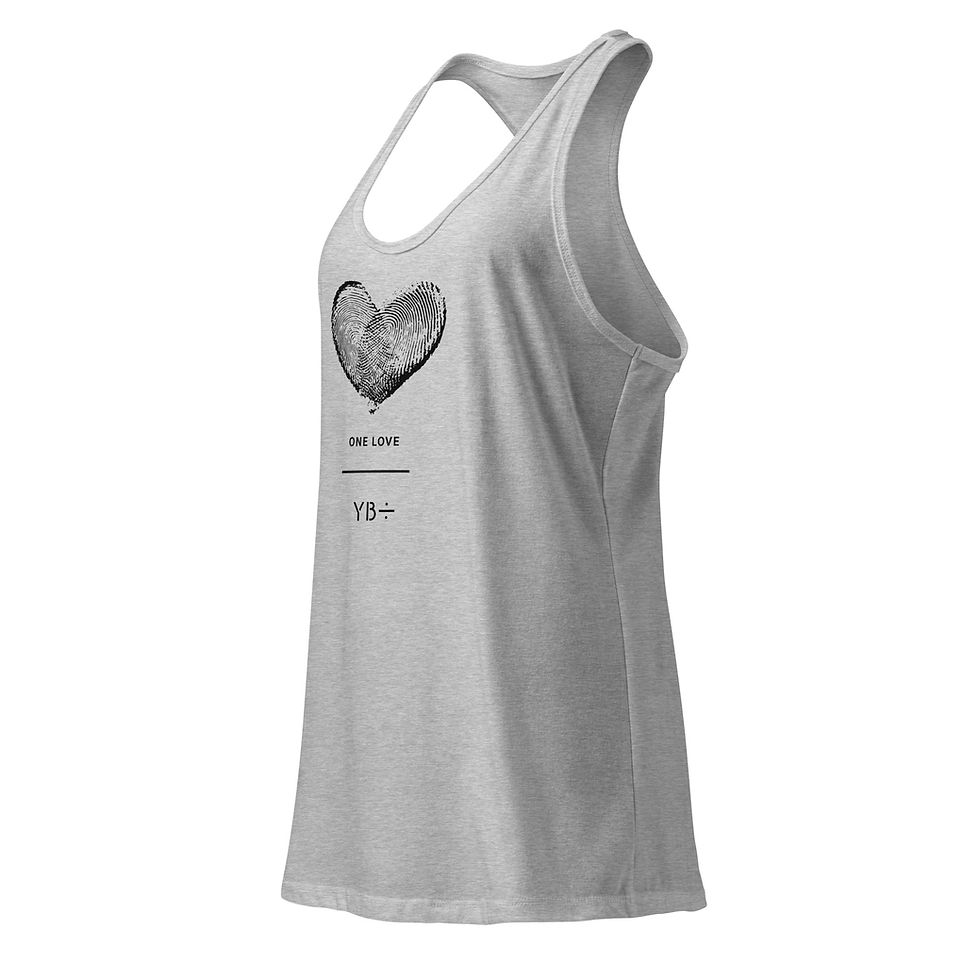 Thumbnail: ONE LOVE women’s fitted racerback tank top (heather grey)