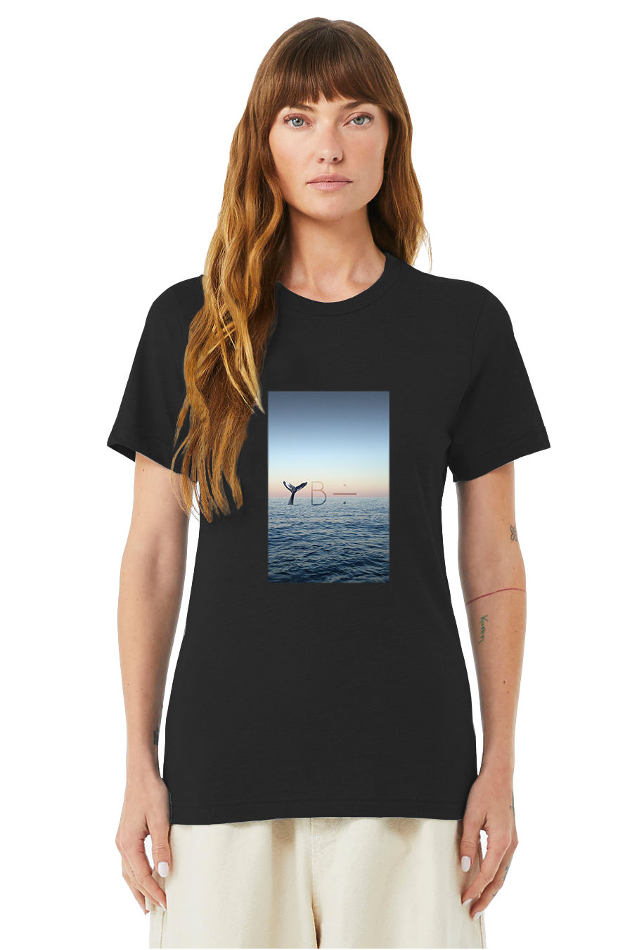 Thumbnail: LONELY WHALE unisex organic mid-light t-shirt (black)