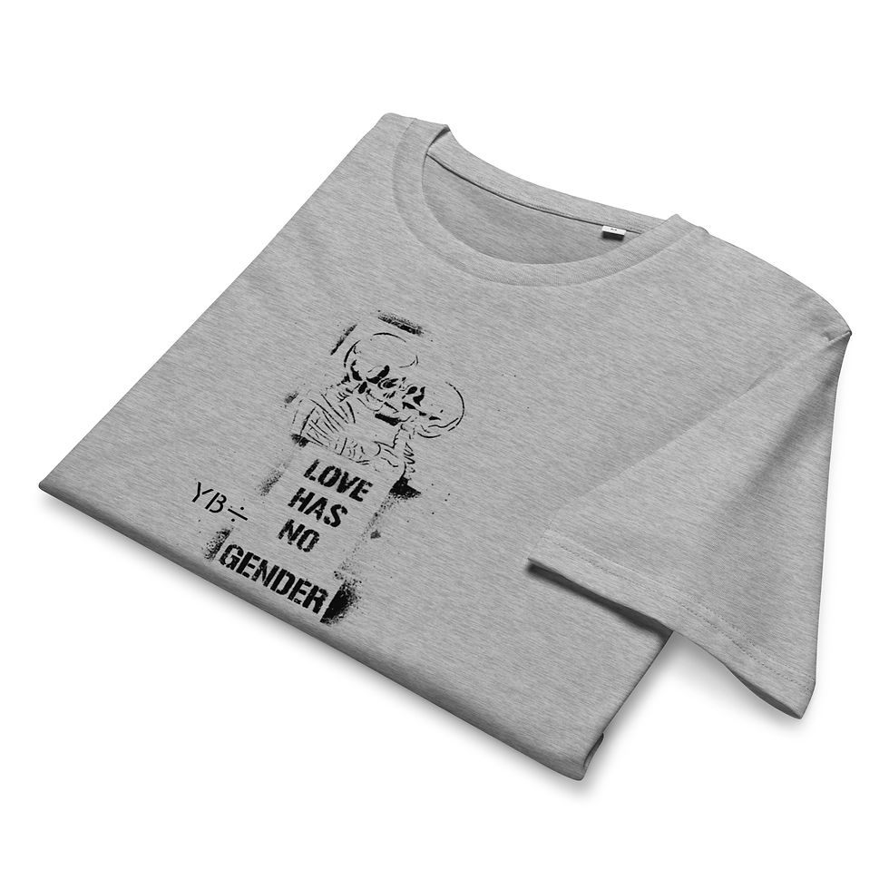 Thumbnail: LOVE is LOVE unisex organic mid-light t-shirt (heather grey)