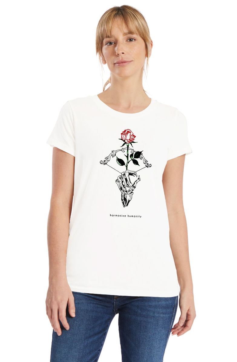 Thumbnail: AIM FOR LOVE unisex organic mid-light t-shirt (white)