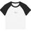 Thumbnail: DISSOLVE women’s micro rib raglan baby tee (white/black)