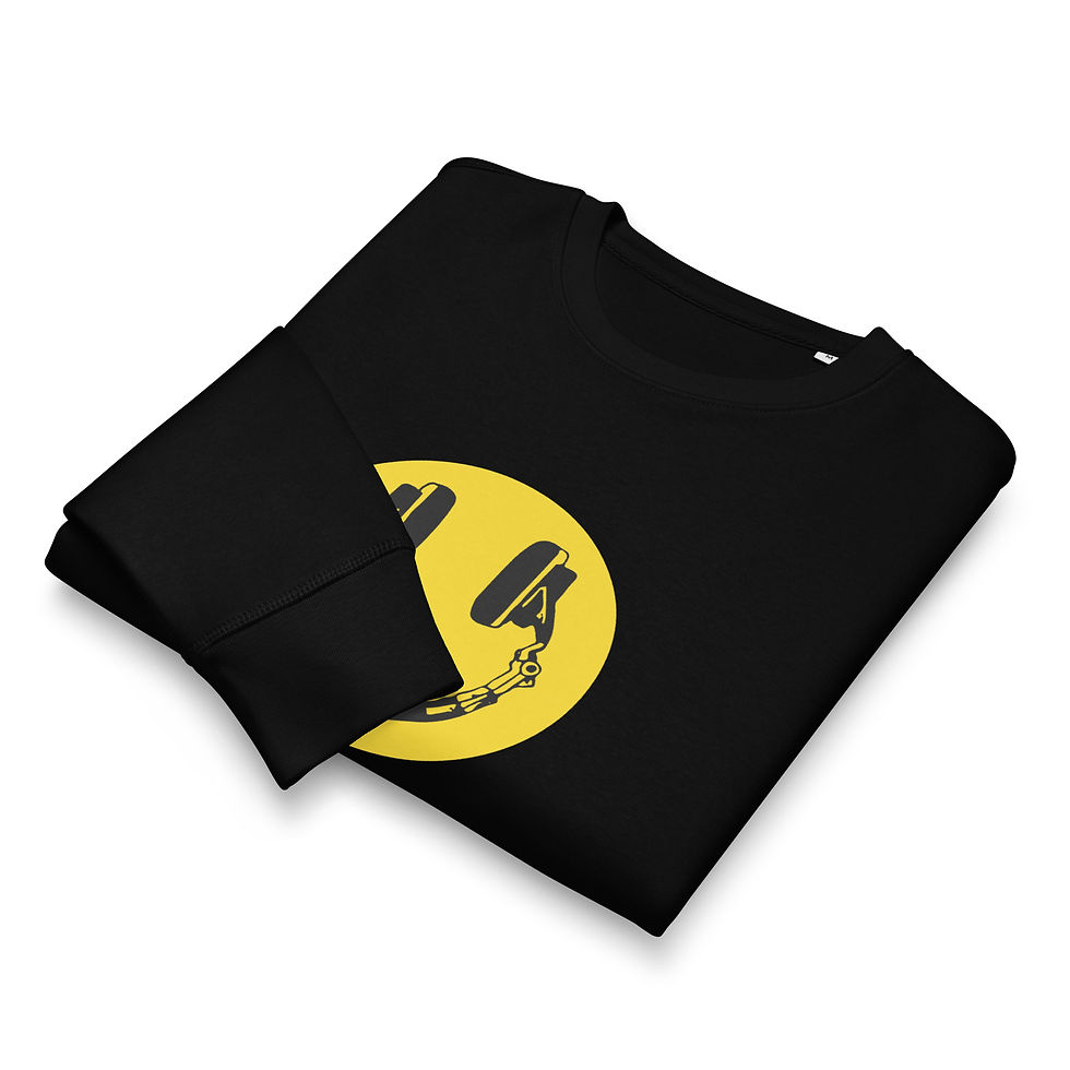 Thumbnail: HAPPY VIBES unisex organic mid-weight sweatshirt (black)
